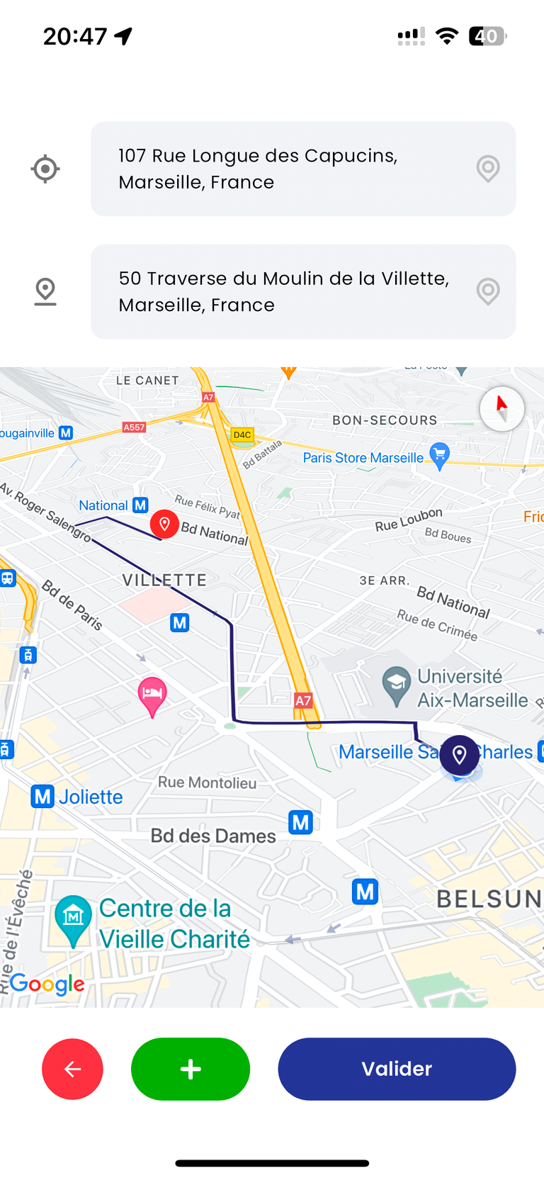 Indiquer votre itinéraire