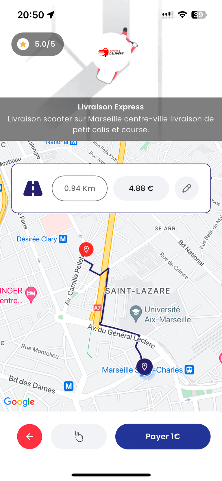 Prix de votre course