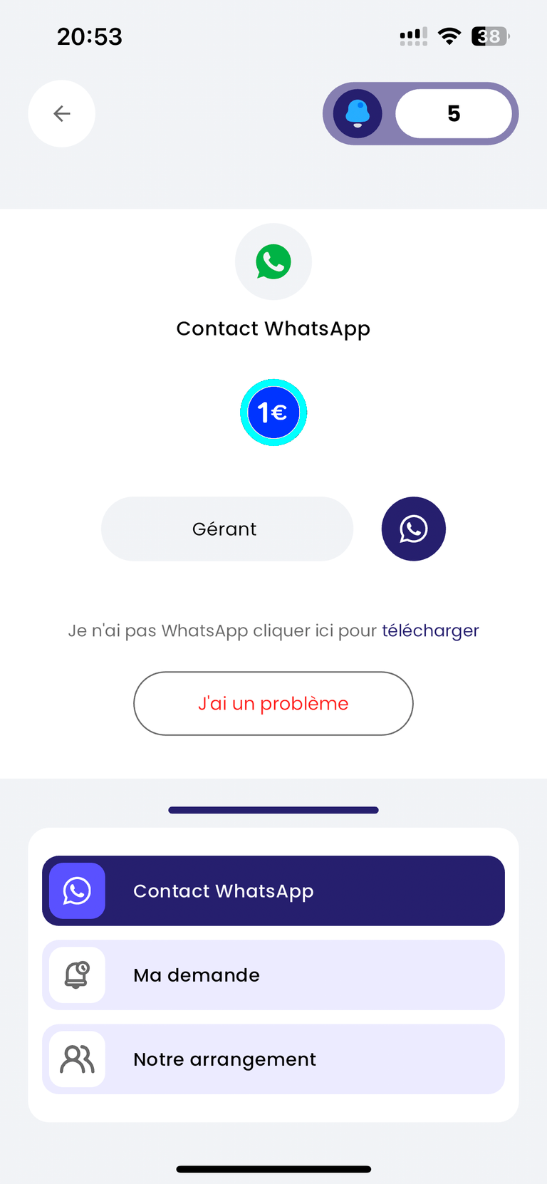 Contact avec le livreur